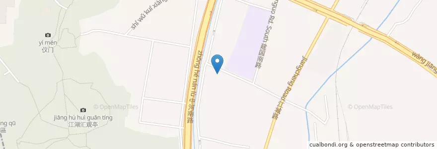 Mapa de ubicacion de 建兰中学自行车租赁点 en Çin, Zhejiang, Hangzhou, 上城区, 紫阳街道.