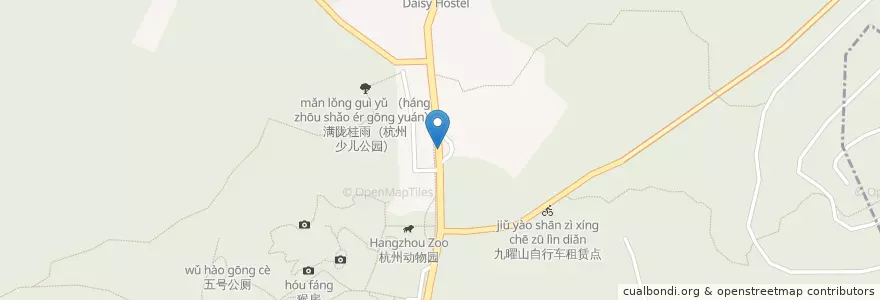 Mapa de ubicacion de 动物园自行车租赁点 en Çin, Zhejiang, Hangzhou, 西湖区, 西湖街道.