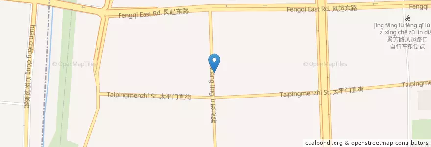 Mapa de ubicacion de 双菱路杭九中自行车租赁点 en China, Zhejiang, Hangzhou, 江干区, 凯旋街道.