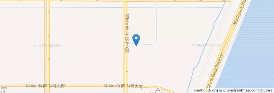 Mapa de ubicacion de 听涛路二十五号自行车租赁点 en 中国, 浙江省, 杭州市, 钱塘新区, 白杨街道.
