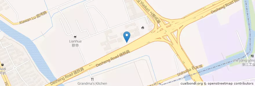 Mapa de ubicacion de 商校点自行车租赁点 en 中国, 浙江省, 杭州市, 拱墅区, 上塘街道.