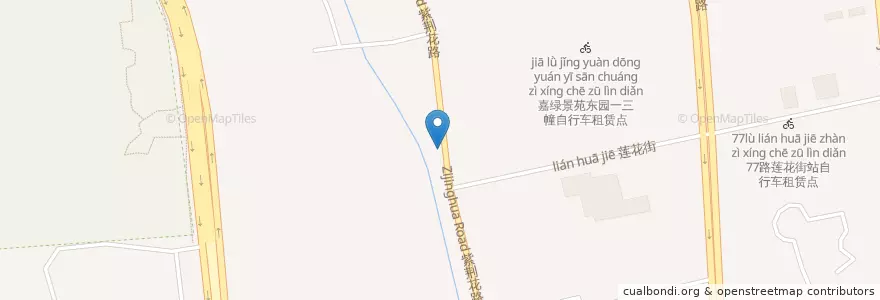 Mapa de ubicacion de 嘉绿景苑西园九幢自行车租赁点 en Çin, Zhejiang, Hangzhou, 西湖区.