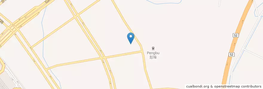 Mapa de ubicacion de 地铁支路明月桥路西北角自行车租赁点 en China, Zhejiang, 杭州市, 江干区, 笕桥街道, 彭埠街道.