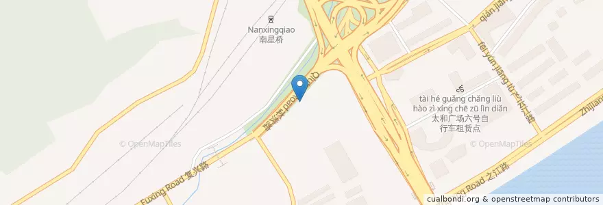 Mapa de ubicacion de 复兴路47-49号自行车租赁点 en 中国, 浙江省, 杭州市, 上城区.