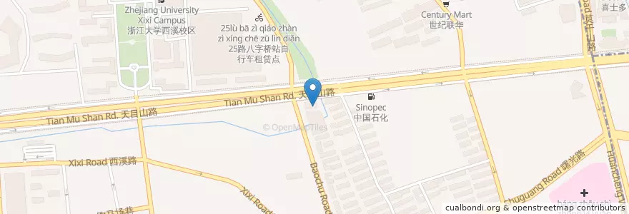 Mapa de ubicacion de 天目山路保俶路口自行车租赁点 en Çin, Zhejiang, Hangzhou, 西湖区, 北山街道.