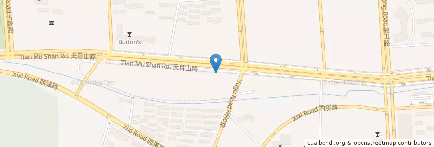 Mapa de ubicacion de 天目山路学院路口南自行车租赁点 en 中国, 浙江省, 杭州市, 西湖区.