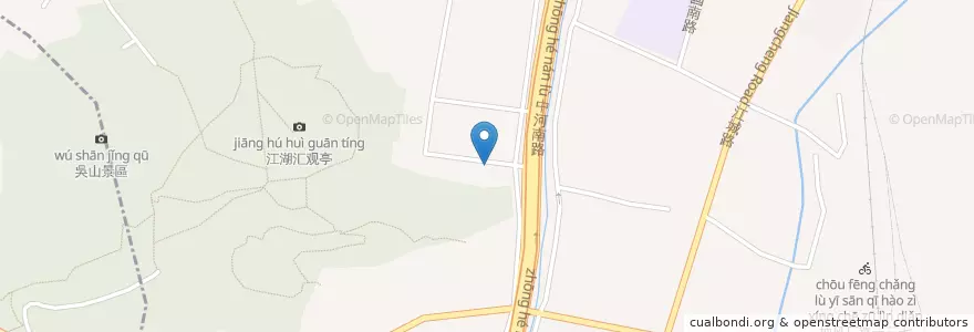 Mapa de ubicacion de 太庙巷七号自行车租赁点 en 中国, 浙江省, 杭州市, 上城区, 紫阳街道.