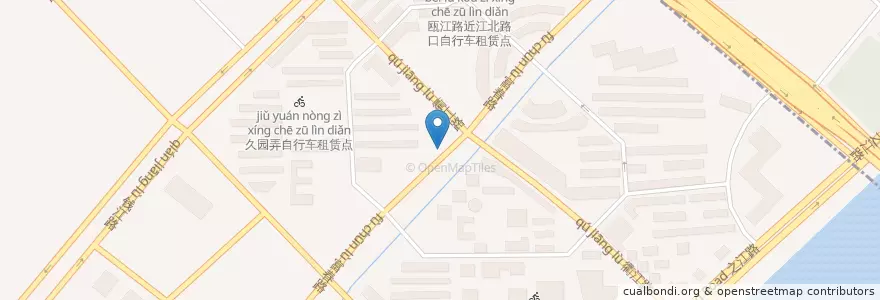 Mapa de ubicacion de 富春路一九六号自行车租赁点 en China, Zhejiang, Hangzhou, 上城区, 望江街道.