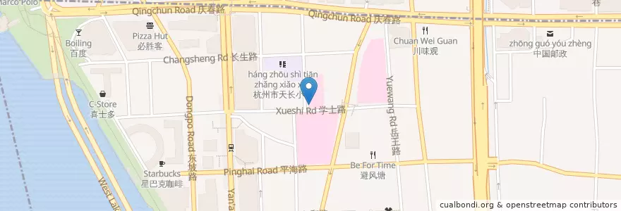 Mapa de ubicacion de 市一医院北自行车租赁点 en China, Zhejiang, Hangzhou, Shangcheng, 湖滨街道.