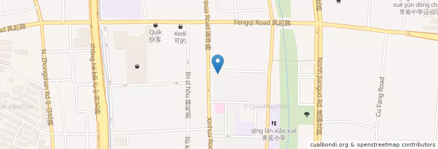 Mapa de ubicacion de 市环保局自行车租赁点 en 중국, 저장성, 항저우시, 샤청구.