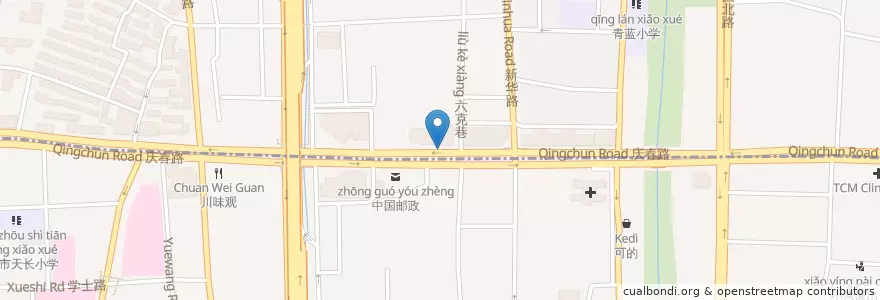 Mapa de ubicacion de 庆春路90号自行车租赁点 en 中国, 浙江省, 杭州市, 下城区.