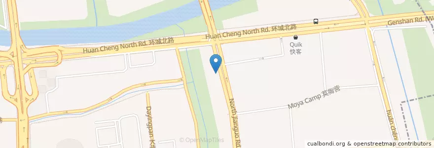 Mapa de ubicacion de 建国北路629号自行车租赁点 en China, Zhejiang, Hangzhou City, Xiacheng District.