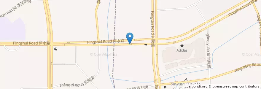 Mapa de ubicacion de 政苑小区49幢自行车租赁点 en Çin, Zhejiang, Hangzhou, 拱墅区, 祥符街道.