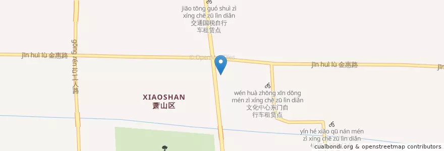 Mapa de ubicacion de 文化中心西门自行车租赁点 en 중국, 저장성, 항저우시.