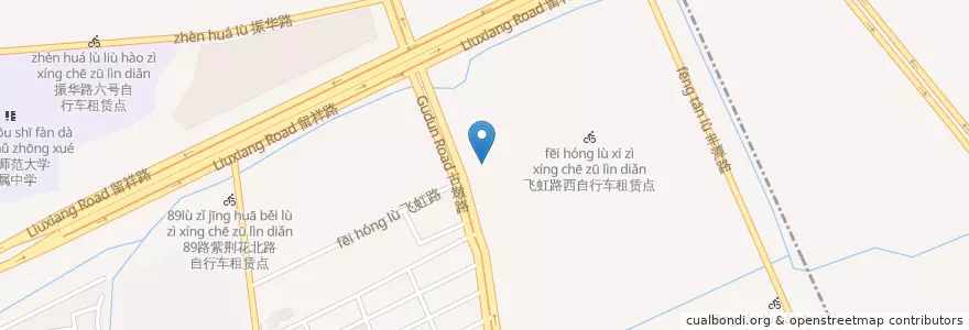 Mapa de ubicacion de 新时代装饰市场自行车租赁点 en چین, چجیانگ, هانگژو, 拱墅区, 祥符街道.