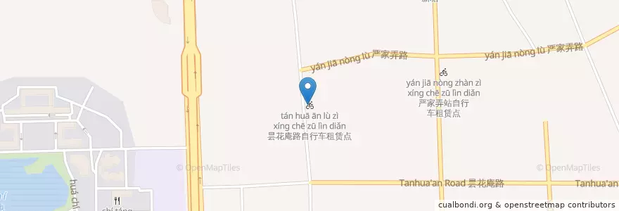 Mapa de ubicacion de 昙花庵路自行车租赁点 en China, Zhejiang, 杭州市, 江干区, 凯旋街道.