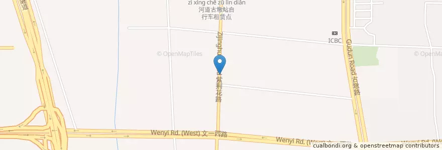 Mapa de ubicacion de 星州小学自行车租赁点 en 中国, 浙江省, 杭州市, 西湖区.