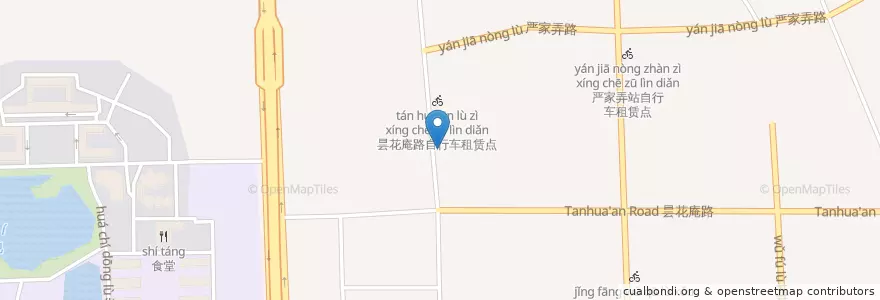 Mapa de ubicacion de 景昙路景芳四区自行车租赁点 en 中国, 浙江省, 杭州市, 江干区, 凯旋街道.