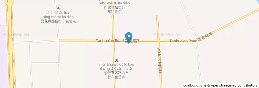 Mapa de ubicacion de 景芳五区自行车租赁点 en China, Zhejiang, Hangzhou City, Jianggan District, 凯旋街道.