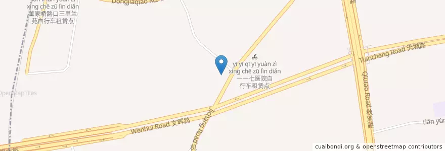 Mapa de ubicacion de 机场路一巷路口自行车租赁点 en Chine, Zhejiang, Hangzhou, District De Jianggan, 闸弄口街道.