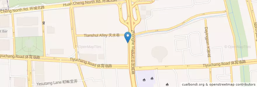 Mapa de ubicacion de 杭州日报自行车租赁点 en 中国, 浙江省, 杭州市, 下城区.