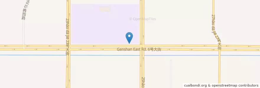 Mapa de ubicacion de 杭州第四中学正门自行车租赁点 en China, Zhejiang, Hangzhou City, 钱塘新区, 白杨街道.