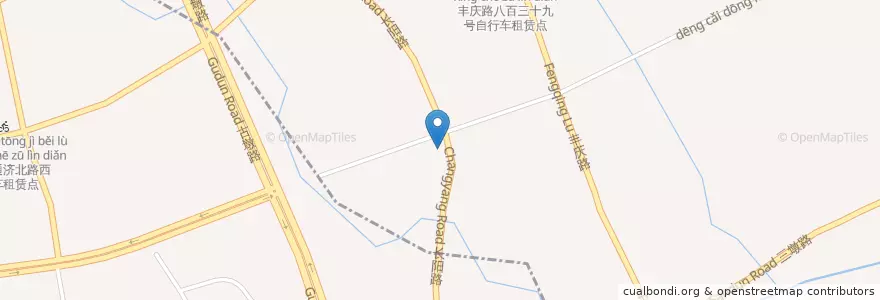 Mapa de ubicacion de 水月苑自行车租赁点 en 中国, 浙江省, 杭州市, 拱墅区, 祥符街道.
