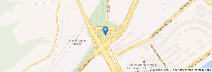 Mapa de ubicacion de 江城路秋涛路口自行车租赁点 en Çin, Zhejiang, Hangzhou, 上城区.