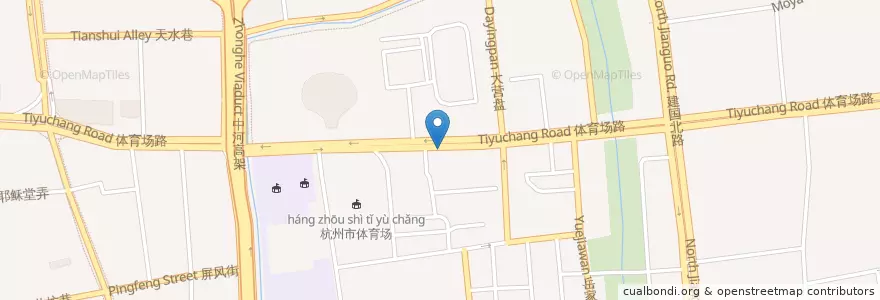 Mapa de ubicacion de 浙江日报自行车租赁点 en 中国, 浙江省, 杭州市, 下城区.