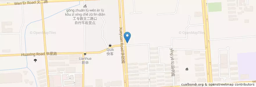 Mapa de ubicacion de 海关路学院路口自行车租赁点 en 中国, 浙江省, 杭州市, 西湖区.