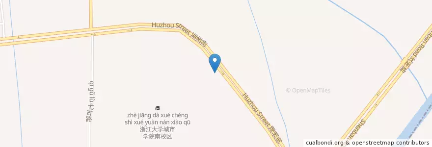 Mapa de ubicacion de 湖州路18号西自行车租赁点 en Çin, Zhejiang, Hangzhou, 拱墅区, 上塘街道.