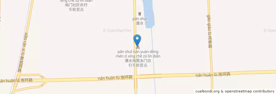 Mapa de ubicacion de 潘水南苑东门自行车租赁点 en چین, چجیانگ, هانگژو.