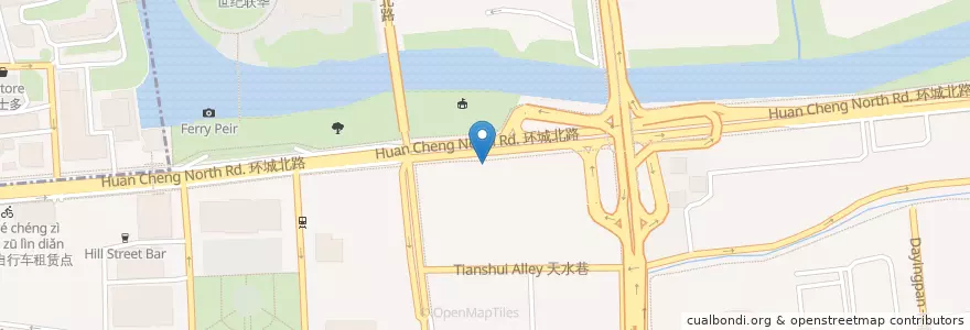 Mapa de ubicacion de 环城北路117号自行车租赁点 en Çin, Zhejiang, Hangzhou, 下城区.