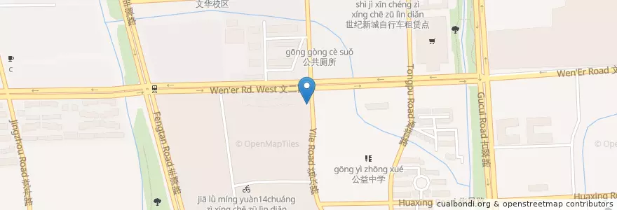 Mapa de ubicacion de 益乐路文二路口自行车租赁点 en China, Zhejiang, Hangzhou City, Xihu District.