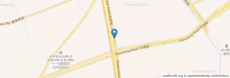 Mapa de ubicacion de 秋涛北路270号自行车租赁点 en Chine, Zhejiang, Hangzhou, District De Jianggan, 闸弄口街道.