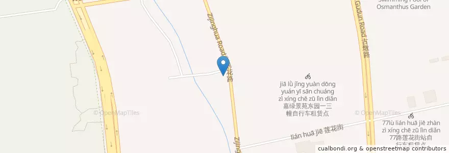 Mapa de ubicacion de 紫荆花路八十八号自行车租赁点 en Çin, Zhejiang, Hangzhou, 西湖区.