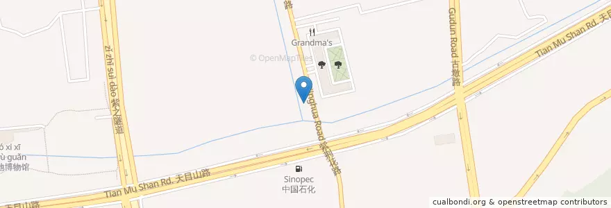 Mapa de ubicacion de 紫荆花路天目山路口西北角自行车租赁点 en China, Zhejiang, Hangzhou, 西湖区.