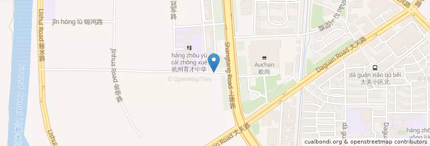 Mapa de ubicacion de 紫荆路上塘路西南角自行车租赁点 en Chine, Zhejiang, Hangzhou, District De Gongshu.