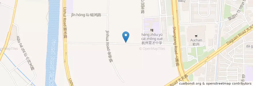 Mapa de ubicacion de 紫金家园自行车租赁点 en Çin, Zhejiang, Hangzhou, 拱墅区, 小河街道.
