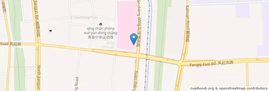 Mapa de ubicacion de 红会医院东自行车租赁点 en Chine, Zhejiang, Hangzhou, District De Xiacheng, District De Jianggan.