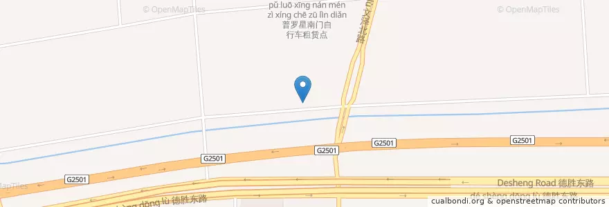 Mapa de ubicacion de 纬一路三九八号自行车租赁点 en چین, چجیانگ, هانگژو, 钱塘新区, 白杨街道.
