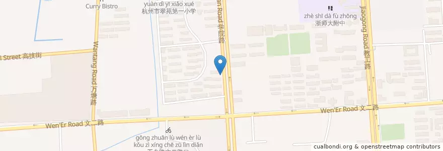 Mapa de ubicacion de 翠苑一区三幢自行车租赁点 en China, Zhejiang, Hangzhou City, Xihu District.