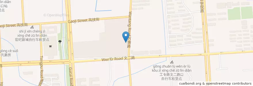 Mapa de ubicacion de 翠苑五区自行车租赁点 en China, Zhejiang, Hangzhou City, Xihu District.