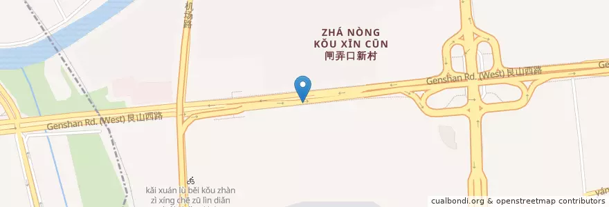 Mapa de ubicacion de 艮山西路2自行车租赁点 en Çin, Zhejiang, Hangzhou, 江干区.