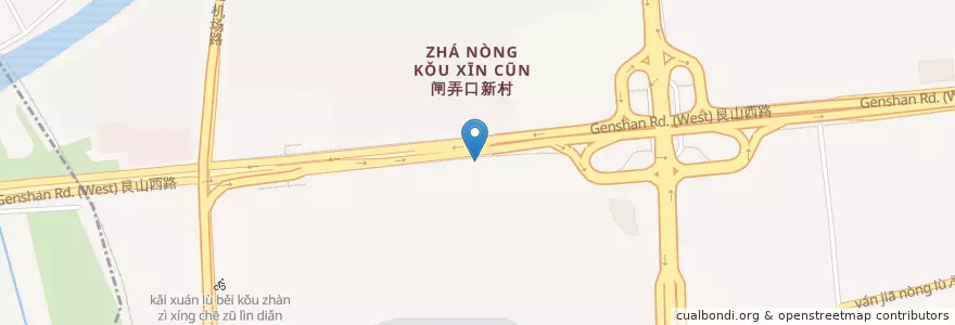 Mapa de ubicacion de 艮山西路动物医院自行车租赁点 en Çin, Zhejiang, Hangzhou, 江干区.