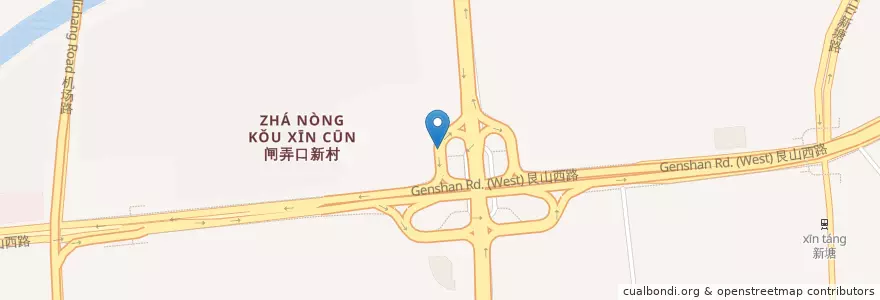 Mapa de ubicacion de 艮秋墩04-2自行车租赁点 en Çin, Zhejiang, Hangzhou, 江干区.