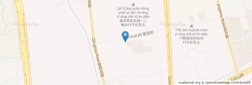 Mapa de ubicacion de 莲花街二百五十八号自行车租赁点 en China, Zhejiang, Hangzhou, 西湖区.