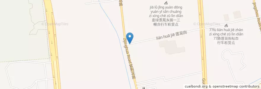 Mapa de ubicacion de 莲花街紫荆花路口自行车租赁点 en 中国, 浙江省, 杭州市, 西湖区.