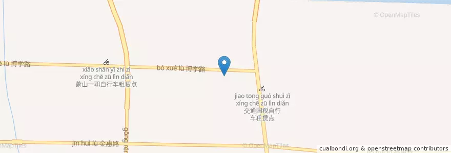 Mapa de ubicacion de 萧山五中自行车租赁点 en China, Zhejiang, 杭州市.