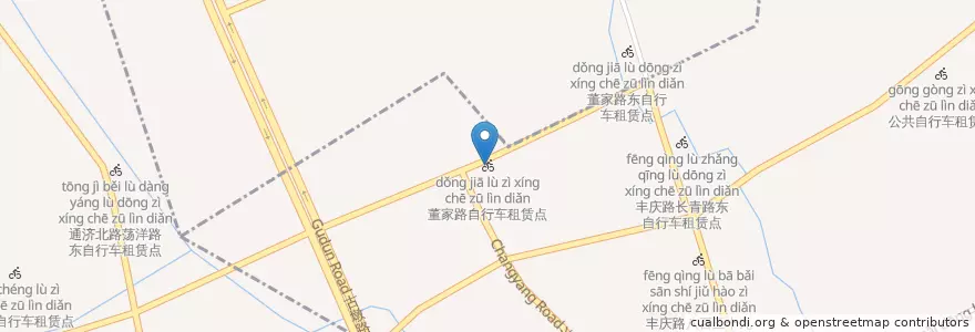 Mapa de ubicacion de 董家路自行车租赁点 en Китай, Чжэцзян, Ханчжоу, 余杭区.